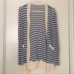 Splendid striped sweater with pockets - blue/cream